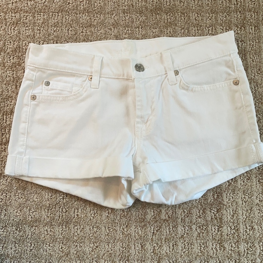Seven for all mankind white jean shorts